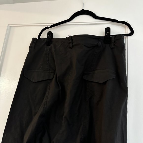 NWT Nili Lotan Paris Cropped Pants Relaxed Fit Dropped Crotch Sz 12 Jet Black - Picture 8 of 8